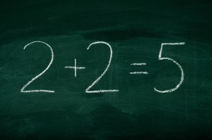 Mistake in math on chalkboard
